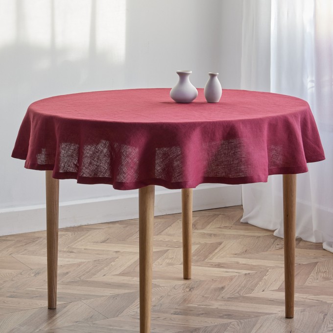 Burgundy Linen outlet Tablecloth